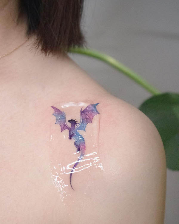 Cute dragon tattoo by @siren_ink