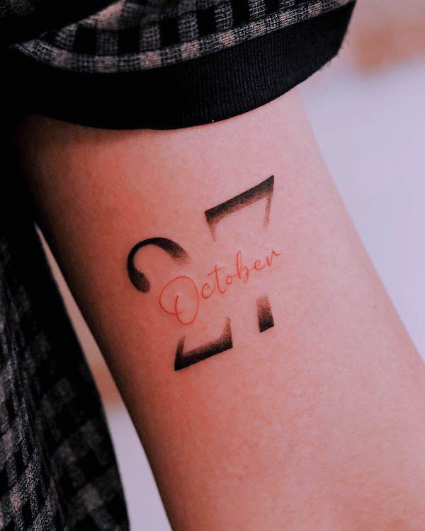 Date of birth tattoo by @nhi.ink
