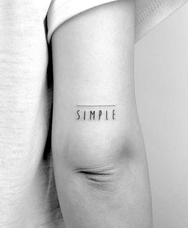 Stay simple - One-word tattoo by @cagridurmaz