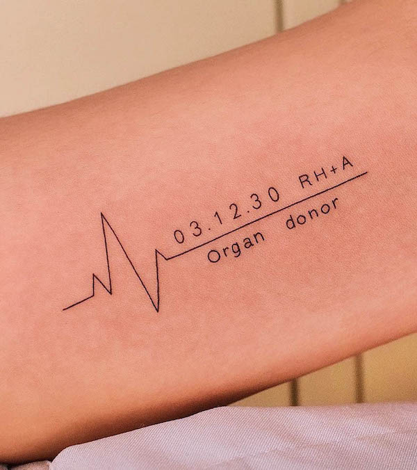 Organ donor tattoo by @tattooer_jina