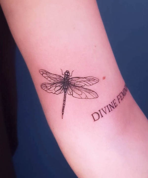 Simple dragonfly tattoo by @gytamara_tattoo