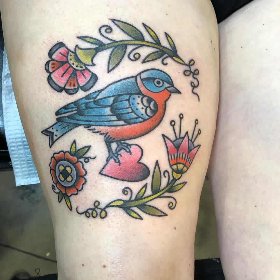 Traditional Bluebird Tattoo cvlovesyou